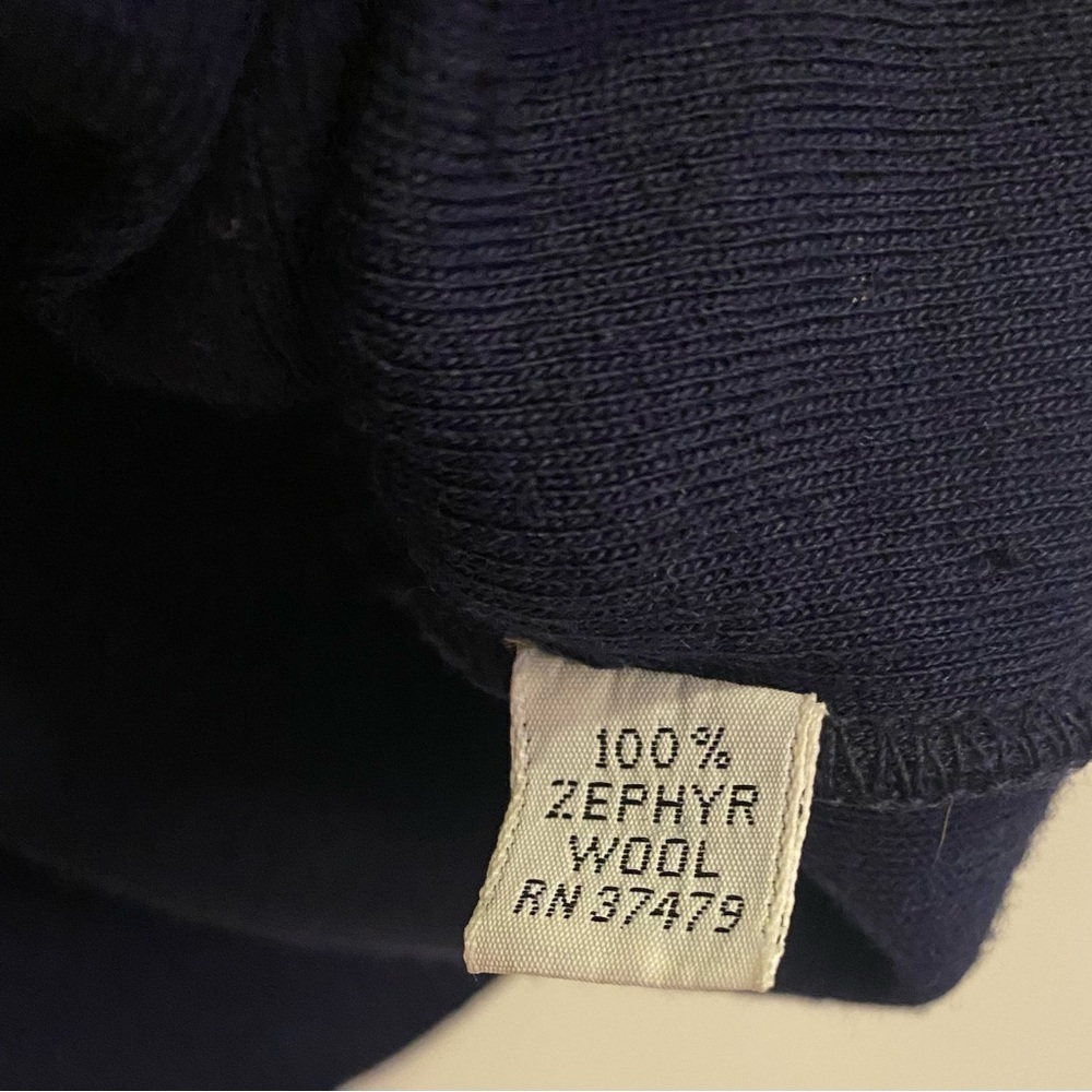 St Croix Knits Sweater Vest Sz L Navy Blue 100% Zephyr Wool Vintage - Picture 3 of 7